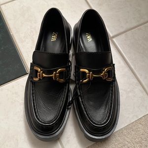 Zara Lug Sole Leather Loafer